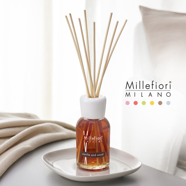 Natural - Vanilla & Wood - Stick Diffuser 100ml von Millefiori