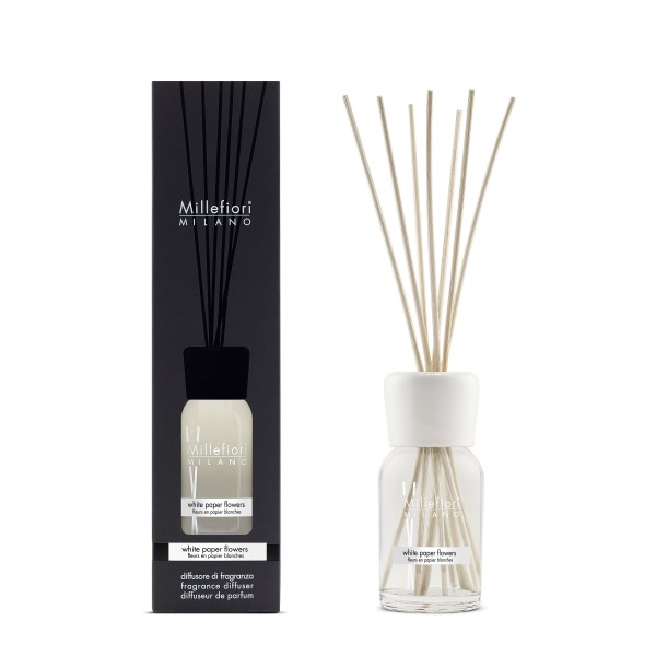 Natural - White Paper Flowers - Stick Diffuser 100ml von Millefiori