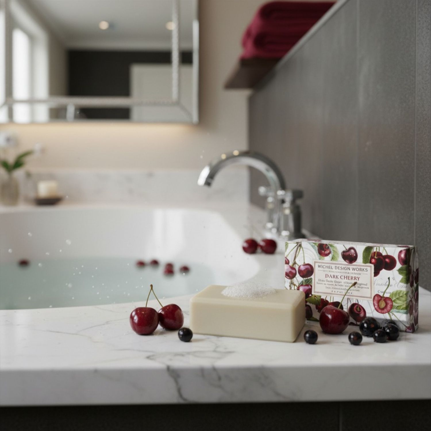 Hand- und Körperseife - Dark Cherry - 190g von Michel Design Works