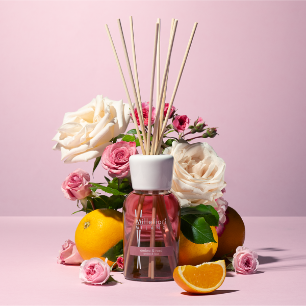 Natural - Ambra & Rosa - Stick Diffuser 100ml von Millefiori
