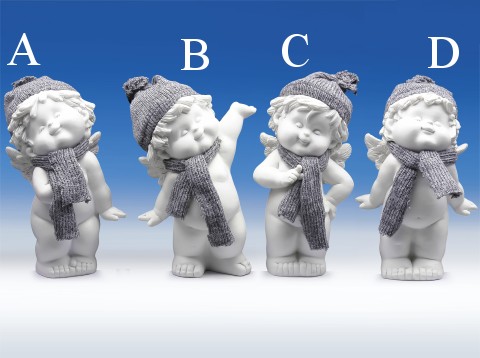 Winterengel mit Wollmütze weiss-grau H18cm von IGOR