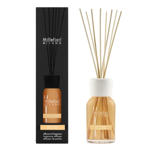 Natural - Lime & Vetiver - Stick Diffuser 250ml von Millefiori