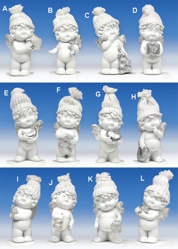 Winterengel mit Wollmütze weiss-silber H8cm von IGOR