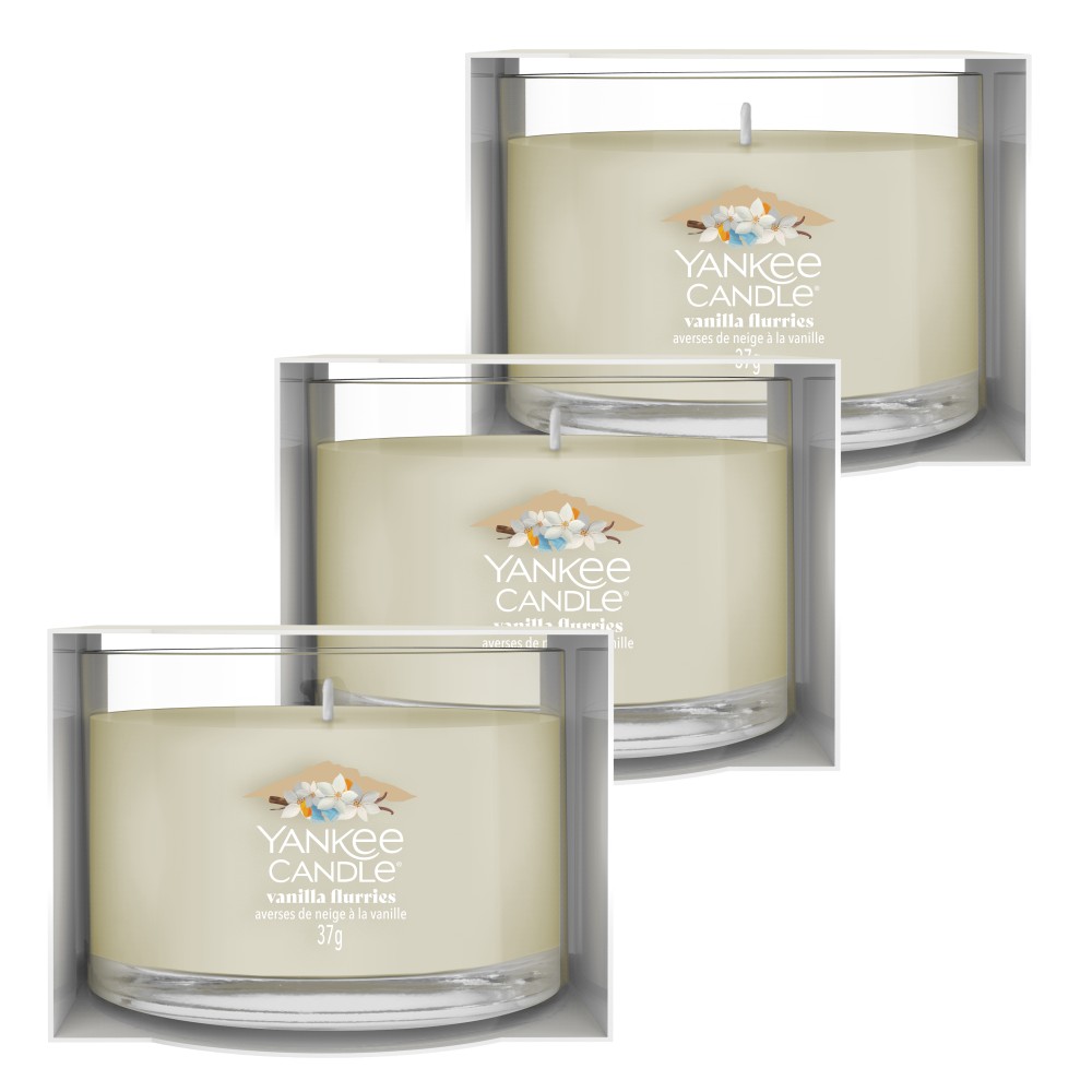Vanilla Flurries - Votivkerze im Glas - 3 Stück von Yankee Candle