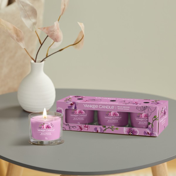 Wild Orchid - 3 Votivkerzen im Glas von Yankee Candle