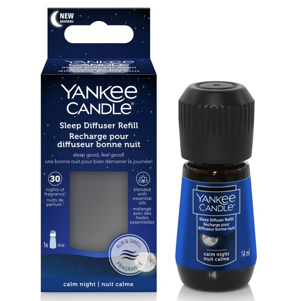 Yankee Candle kit di base Sleep Diffuser | Argento | Ricarica fragranza  Peaceful Dreams per diffusore elettrico | Durata della fragranza fino a 30